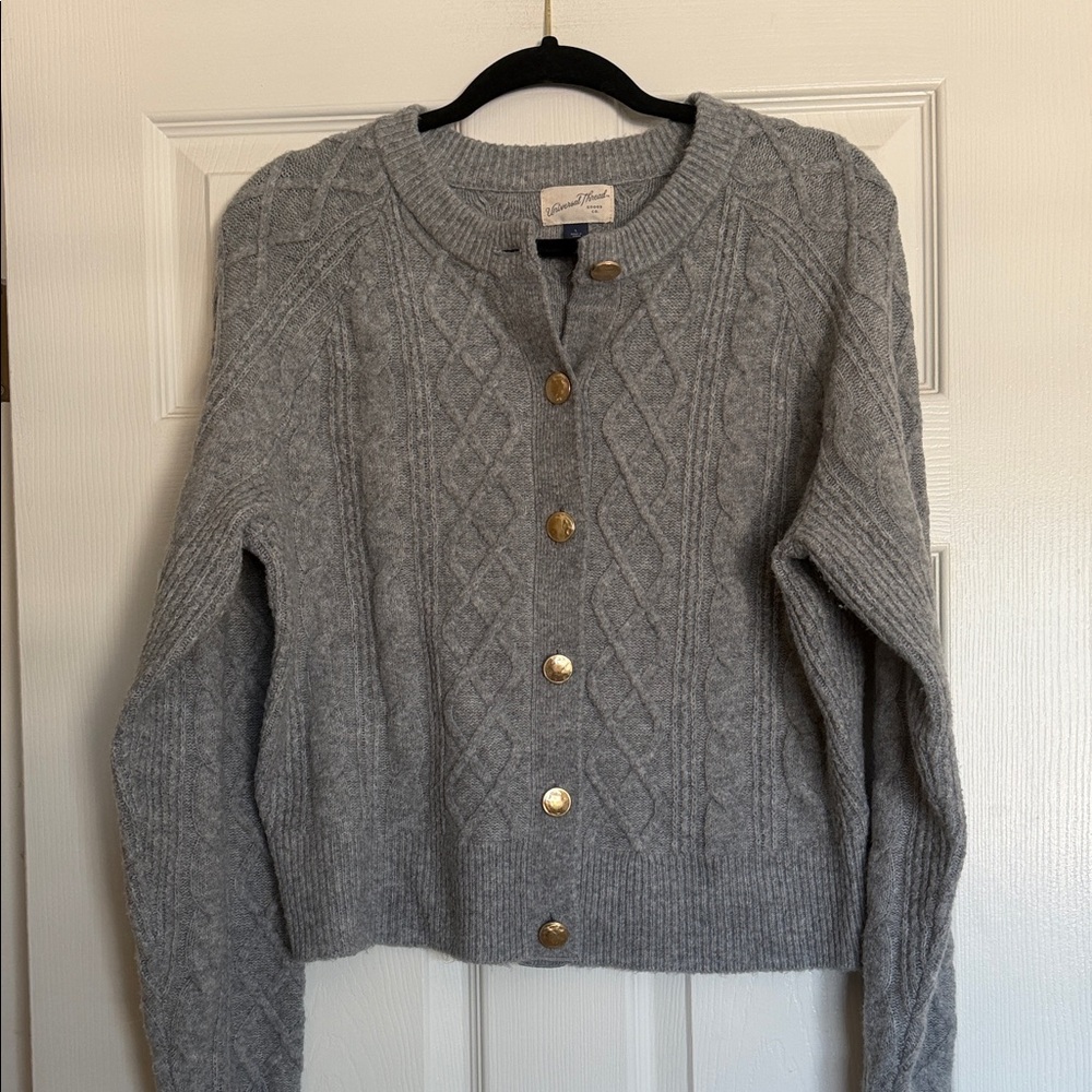 Universal Thread Heather Gray Cable Knit Cardigan
